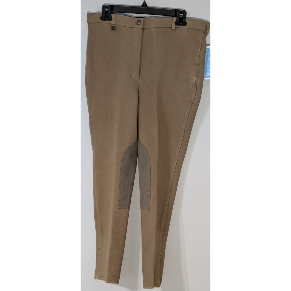 On Course Knee Patch Breeches Women's 34x27 Long Beige Equestrian Riding Pants